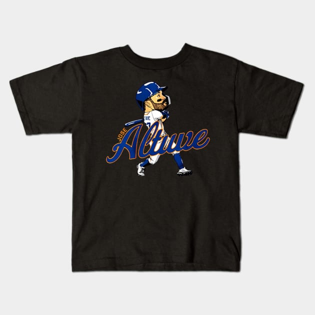 josé altuve cartoon Kids T-Shirt by mazihaya pix